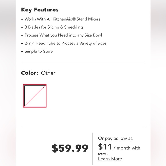 Brand New KitchenAid Fredh Prep Slicer/shredder - Picture 2 of 4